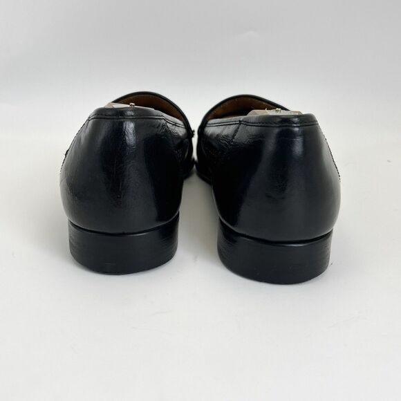 VOLARE by Carlo Leoni Bit Loafers Mens Sz 10.5 Black Leather Made Italy VTG 70s main image 4